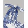 image:imageFloerns Girls Floral Print Tie Shoulder Camisole Sleeveless Vacation Cami TopsBlue