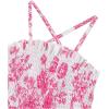 image:imageFloerns Girls Floral Smock Sleeveless Ruffled Dresses Layered Camisole Summer DressHot Pink