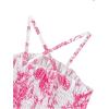 image:imageFloerns Girls Floral Smock Sleeveless Ruffled Dresses Layered Camisole Summer DressHot Pink
