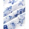 image:imageFloerns Girls Floral Tie Shoulder Cami Dress Ruched Layered Ruffle Hem Short DressesBlue