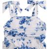 image:imageFloerns Girls Floral Tie Shoulder Cami Midi Dress Sleeveless Summer Beach DressesBlue and White