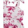 image:imageFloerns Girls Floral Tie Shoulder Cami Midi Dress Sleeveless Summer Beach DressesHot Pink