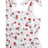 image:imageFloerns Girls Floral Tie Shoulder Cami Midi Dress Sleeveless Summer Beach DressesWhite Cherry