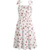 image:imageFloerns Girls Floral Tie Shoulder Cami Midi Dress Sleeveless Summer Beach DressesWhite Cherry