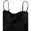 image:imageFloerns Girls Gingham Print Ruched Cut Out Knot Front One Piece SwimsuitBlack