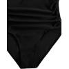 image:imageFloerns Girls Gingham Print Ruched Cut Out Knot Front One Piece SwimsuitBlack