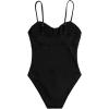 image:imageFloerns Girls Gingham Print Ruched Cut Out Knot Front One Piece SwimsuitBlack
