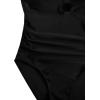 image:imageFloerns Girls Gingham Print Ruched Cut Out Knot Front One Piece SwimsuitBlack
