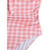 image:imageFloerns Girls Gingham Print Ruched Cut Out Knot Front One Piece SwimsuitOrange