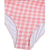 image:imageFloerns Girls Gingham Print Ruched Cut Out Knot Front One Piece SwimsuitOrange