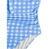 image:imageFloerns Girls Gingham Print Ruched Cut Out Knot Front One Piece SwimsuitPale Blue