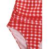 image:imageFloerns Girls Gingham Print Ruched Cut Out Knot Front One Piece SwimsuitRed