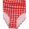 image:imageFloerns Girls Gingham Print Ruched Cut Out Knot Front One Piece SwimsuitRed