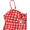 image:imageFloerns Girls Gingham Print Ruched Cut Out Knot Front One Piece SwimsuitRed