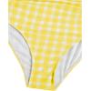 image:imageFloerns Girls Gingham Print Ruched Cut Out Knot Front One Piece SwimsuitYellow and White