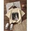 image:imageFloerns Girls Graphic Short Sleeve T Shirts Crew Neck Drop Shoulder Summer Tee TopsApricot