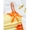 image:imageFloerns Girls One Piece Swimsuit Flower Bow Side Ruched Beach Vacation Bathing SuitYellow