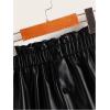 image:imageFloerns Girls PU Leather Elastic Waist Skirt Button Down A Line Short SkirtBlack