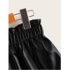 image:imageFloerns Girls PU Leather Elastic Waist Skirt Button Down A Line Short SkirtBlack