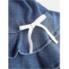 image:imageFloerns Girls Ruched Strapless Tube Top Bowknot Denim Dress Cute Tiered DressMedium Wash