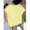 image:imageFloerns Girls Smiling Face Graphic Crew Neck T Shirt Short Sleeve Casual Cute Tee TopYellow