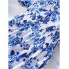 image:imageFloerns Girls Summer Floral Bow Front Puff Sleeve Dress Shirred Tiered Ruffle Hem A Line Long DressBlue