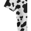 image:imageFloerns Girls Summer Print Short Sleeve Round Neck Crop Tops Tee ShirtsBlack White Cow
