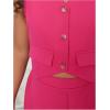 image:imageFloerns Girls Summer Two Piece Sets Button Up Waistcoat Vests Cargo Pants Clothing SetsHot Pink