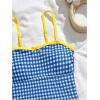 image:imageFloerns Girls Tankini Swimsuit Gingham Adjustable Straps Cute 2 Piece Bathing SuitBlue Multi