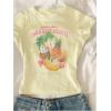 image:imageFloerns Girls Y2K Floral Graphic T Shirt Casual Short Sleeve Crew Neck Cute Summer TopsYellow Fruit