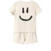 image:imageFloerns Toddler Boys 2 Piece Graphic Print Crewneck Tee Shirt and Track Shorts SetApricot