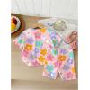 image:imageFloerns Toddler Girls 2 Piece Cute Outfit Short Sleeve Floral T Shirts with Shorts SetPink Multi