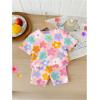 image:imageFloerns Toddler Girls 2 Piece Cute Outfit Short Sleeve Floral T Shirts with Shorts SetPink Multi