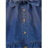image:imageFloerns Toddler Girls Button A Line Belted Denim Skirt Elastic Waist Midi Jean SkirtsDark Wash