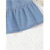 image:imageFloerns Toddler Girls Button A Line Belted Denim Skirt Elastic Waist Midi Jean SkirtsLight Blue
