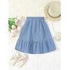 image:imageFloerns Toddler Girls Button A Line Belted Denim Skirt Elastic Waist Midi Jean SkirtsLight Blue