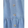 image:imageFloerns Toddler Girls Button A Line Belted Denim Skirt Elastic Waist Midi Jean SkirtsLight Blue