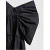 image:imageFloerns Toddler Girls Layered Hem Frill Puff Short Sleeve High Waist Tunic DressBlack
