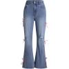 image:imageFloerns Girls Casual Ripped Frayed Split Hem Flare Bell Bottom Jeans Denim PantsMedium Wash