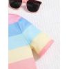 image:imageFloerns Girls Colorblock Striped Collared Dress Button Short Sleeve Casual Short DressesMulticolor