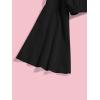 image:imageFloerns Girls Off The Shoulder Flounce Long Sleeve Ruched Blouse Crop TopsBlack
