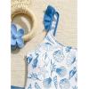 image:imageFloerns Girls One Piece Swimsuit Cute Bow Striped Print Bating Suit with Beach Cover Up SkirtDark Blue