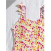 image:imageFloerns Girls One Piece Swimsuit Cute Bow Striped Print Bating Suit with Beach Cover Up SkirtPink White