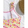 image:imageFloerns Girls One Piece Swimsuit Cute Bow Striped Print Bating Suit with Beach Cover Up SkirtPink White
