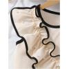 image:imageFloerns Girls Pearl Beaded Ruffle Trim Tank Top Sleeveless Crew Neck Elegant TopsApricot