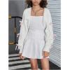 image:imageFloerns Girls Y2k Bowknot Long Sleeve Cropped Cardigan Open Front Cute Bolero Shrug SweaterWhite