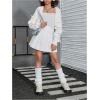 image:imageFloerns Girls Y2k Bowknot Long Sleeve Cropped Cardigan Open Front Cute Bolero Shrug SweaterWhite