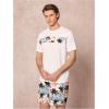 image:imageFloerns Mens Shirt and Shorts 2 Piece Sets Graphic Print Beach OutfitsBeige Tropical