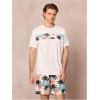 image:imageFloerns Mens Shirt and Shorts 2 Piece Sets Graphic Print Beach OutfitsBeige Tropical