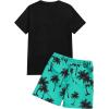 image:imageFloerns Mens Shirt and Shorts 2 Piece Sets Graphic Print Beach OutfitsMint Green